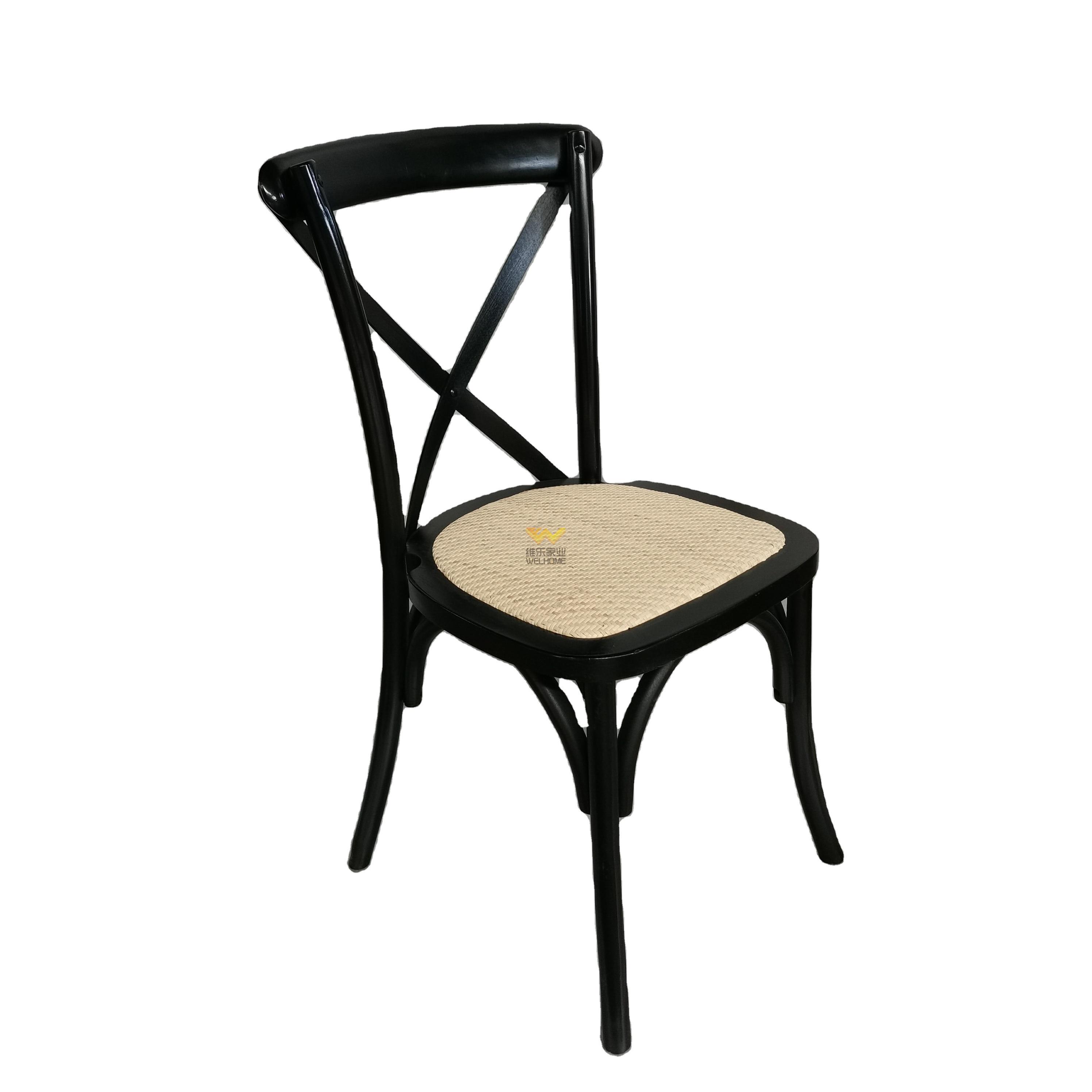 Production wholesaler Home furniture restaurant dining chair cross back chair 